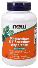 NOW Magnesium & Potassium Aspartate with Taurine 120 veg capsules