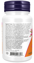 NOW Mega D-3 & MK-7 60 capsules