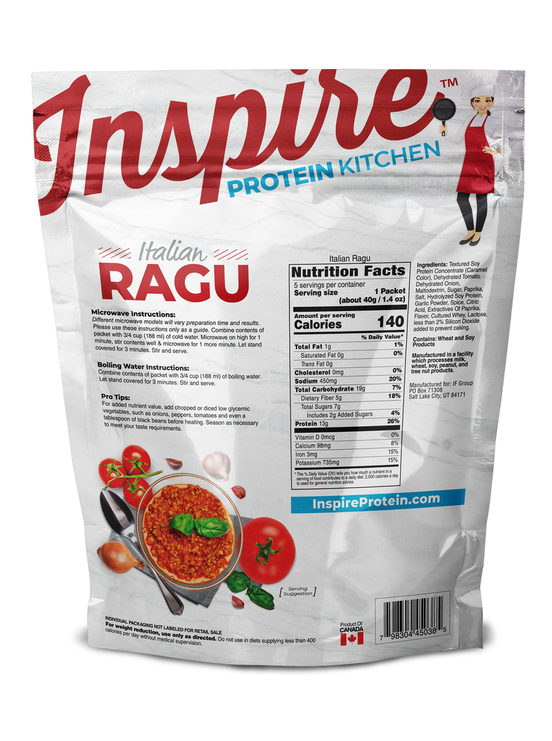 Inspire Protein Kitchen 13g Protein Italian Ragu by Bariatric Eating