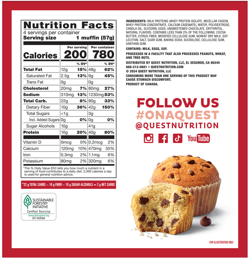 Quest Nutrition Bake Shop Muffins, 4 pack box