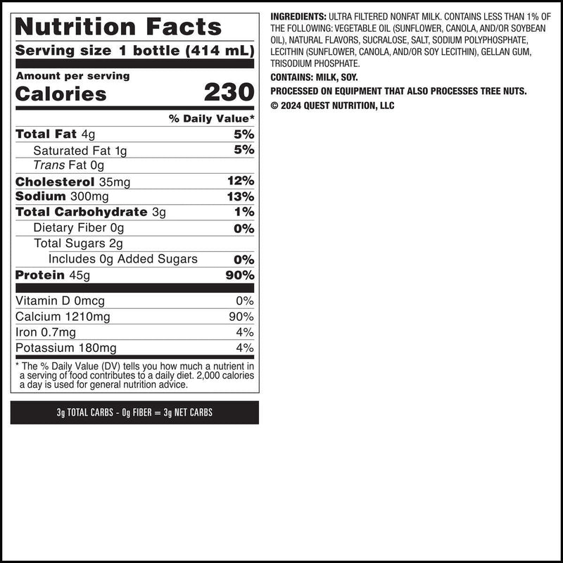 Quest Nutrition 45g Protein Milkshake, 14 fl oz(4 pack)