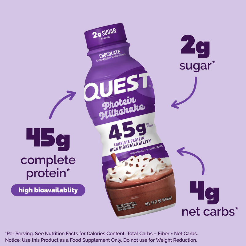 Quest Nutrition 45g Protein Milkshake, 14 fl oz(4 pack)