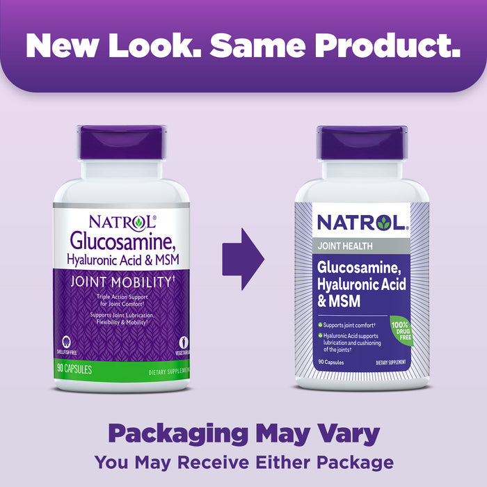 Natrol Glucosamine, Hyaluronic Acid & MSM 90 capsules