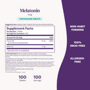 Natrol Melatonin 5mg Time Release Supplement Facts panel, 100 tablets.