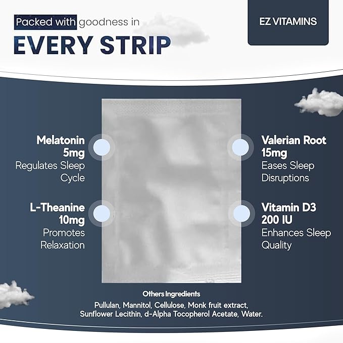EZ VITAMINS Dissolvable Oral Sleep Strips - Fresh Mint