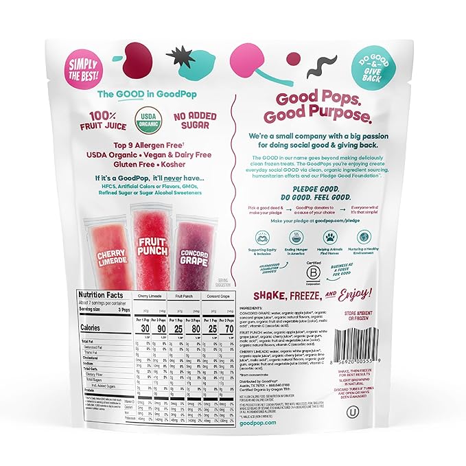 GoodPop's Organic Freezer Pops