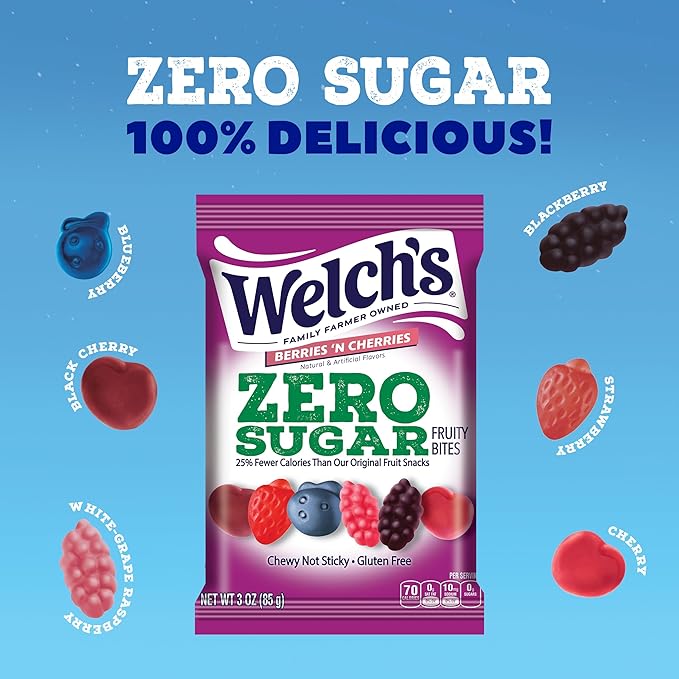 Welch’s Zero Sugar Fruity Bites, 3 oz