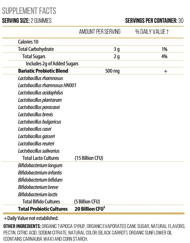 Actif Bariatric Probiotic Gummies - 20 Billion CFU