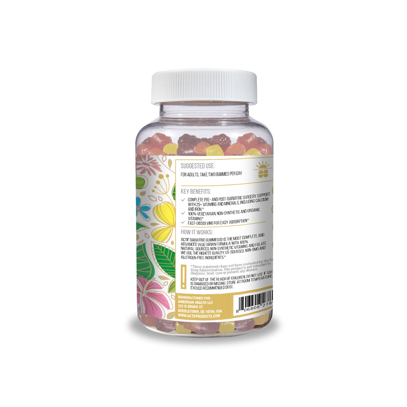 Actif Organic Bariatric Gummies with 25 Organic Vitamins & Minerals