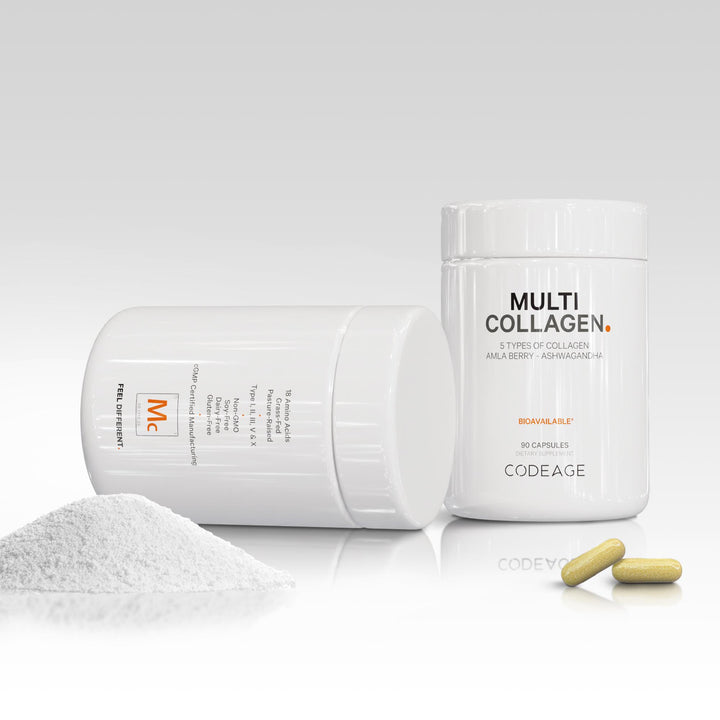 Multi Collagen Peptides Capsules Hydrolyzed Collagen Protein with Bone Broth & Vitamin C by Codeage