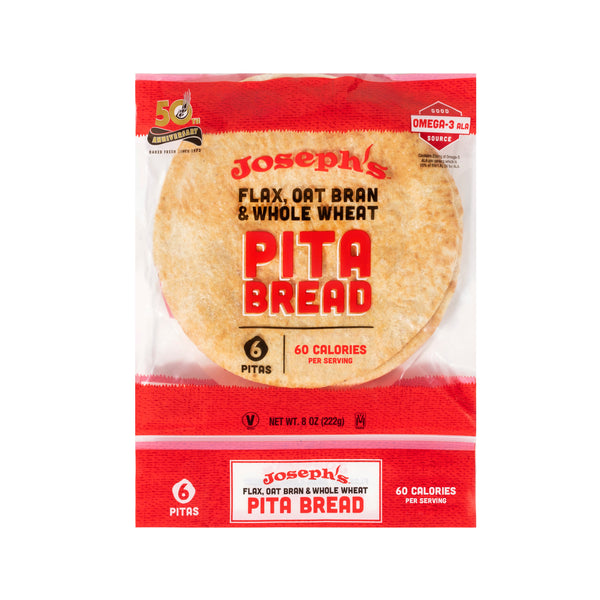 Joseph's Bakery Flax Oat Bran & Whole Wheat Pita Bread
