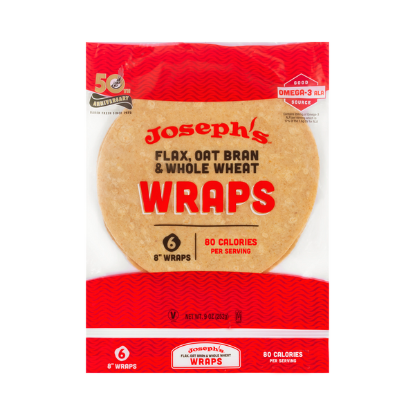 Joseph's Bakery Flax Oat Bran & Whole Wheat Wraps