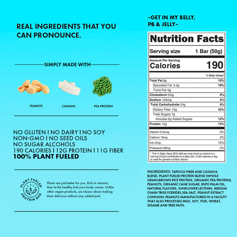 TRUBAR Plant-Based Protein Bar - Get in My Belly PB & Jelly