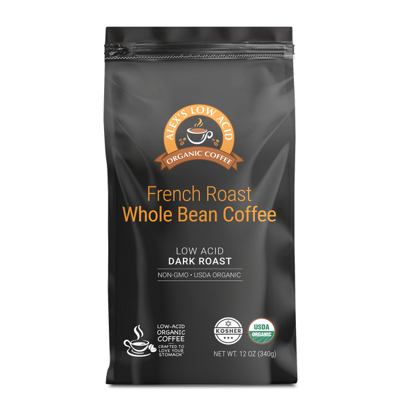 Alex's Low Acid Organic Coffee™ - French Roast Whole Bean (12oz)