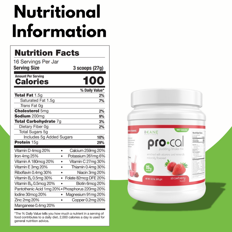 R-Kane Nutritionals Pro-Cal High Protein Shake or Pudding - Strawberry