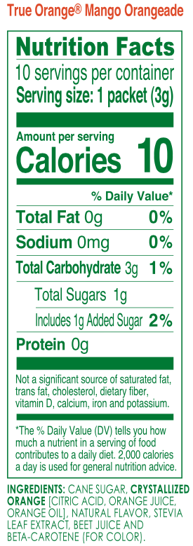 True Citrus True Orangeade Mango Drink Mix 10 packets