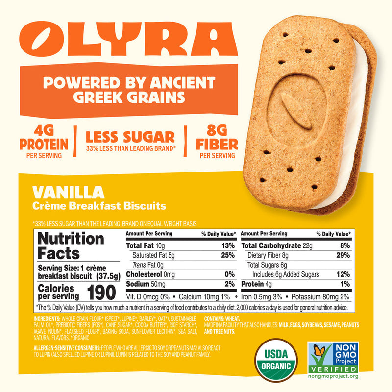 Olyra Crème Breakfast Biscuit Sandwiches, 5.3 oz