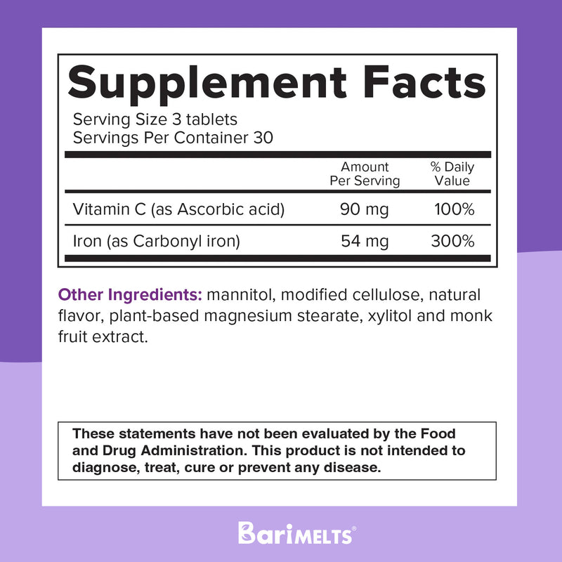 BariMelts Iron + Vitamin C