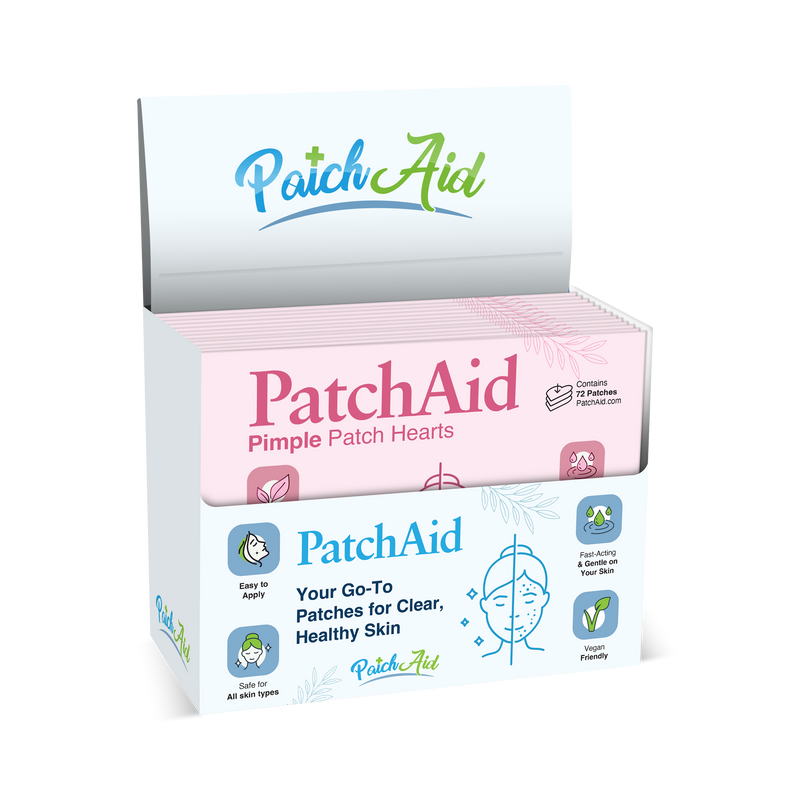 Pimple Patch Hearts – 72 Hydrocolloid Patches in 2 Heart Sizes with Tea Tree Oil
