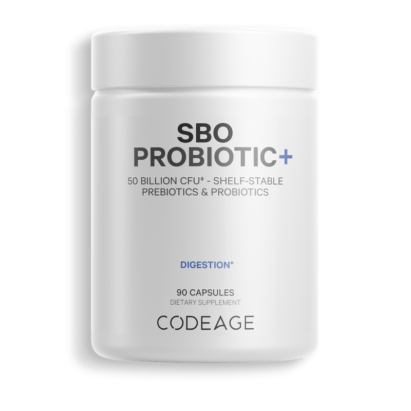 SBO Probiotics 50 Billion CFU Capsules Soil-Based Organisms with Prebiotics Supplement by Codeage