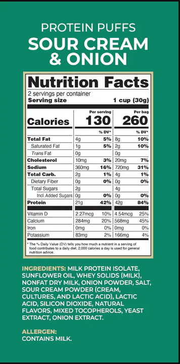 Twin Peaks Ingredients Protein Puffs