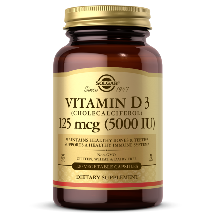 Solgar® Vitamin D3 (Cholecalciferol) 125mcg (5000 iu) Vegetable Capsules