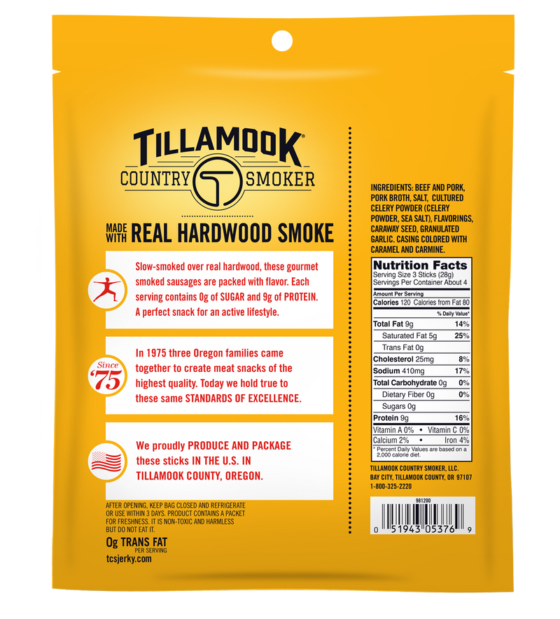 Tillamook Country Smoker Zero Sugar Smoked Sausages