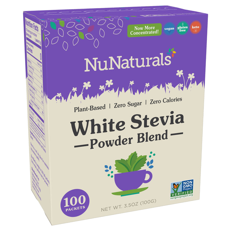 NuNaturals White Stevia Powder Blend Packets