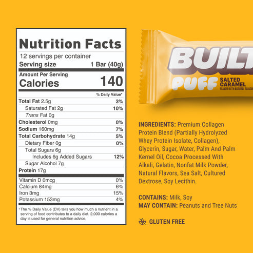 Built Bar Protein Puffs - Salted Caramel