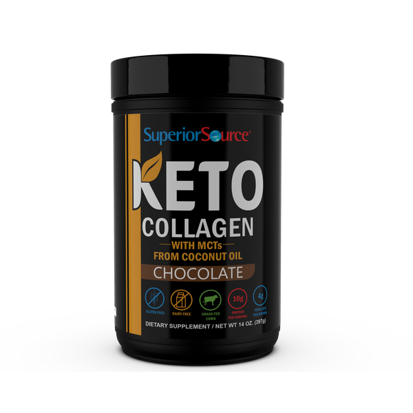 Superior Source Keto Collagen Powder with MCTs, Chocolate, 14 oz 