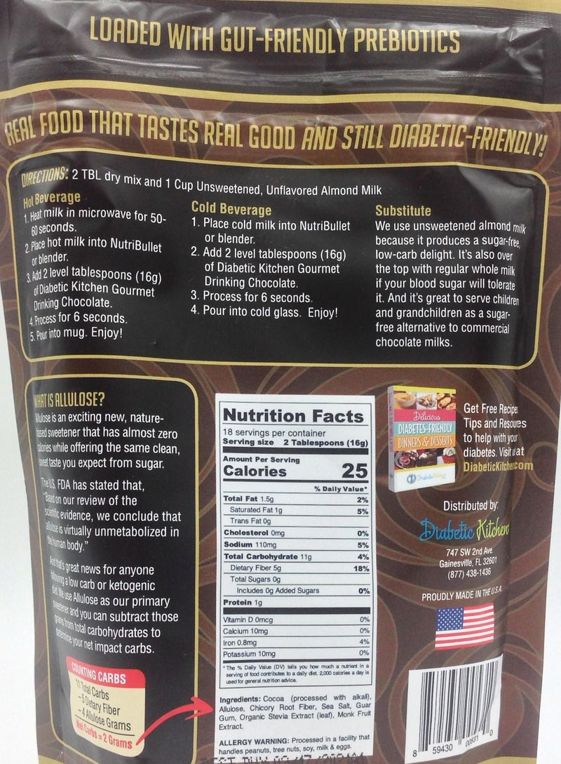 Diabetic Kitchen Gourmet Drinking Chocolate 10.5 oz. 