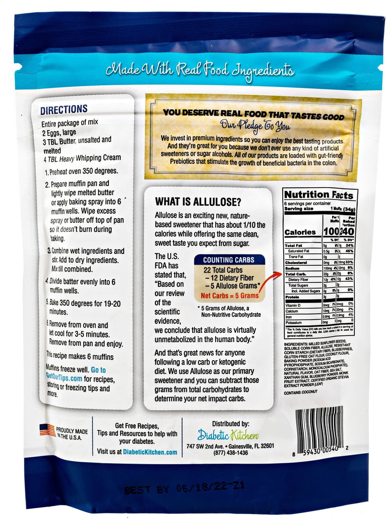 Diabetic Kitchen Blueberry Muffin Mix 7.2 oz. 