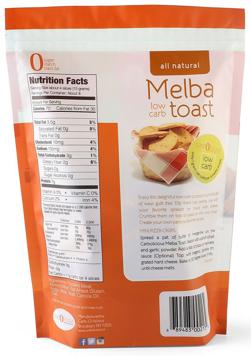 Carbolicious Low Carb Melba Toast