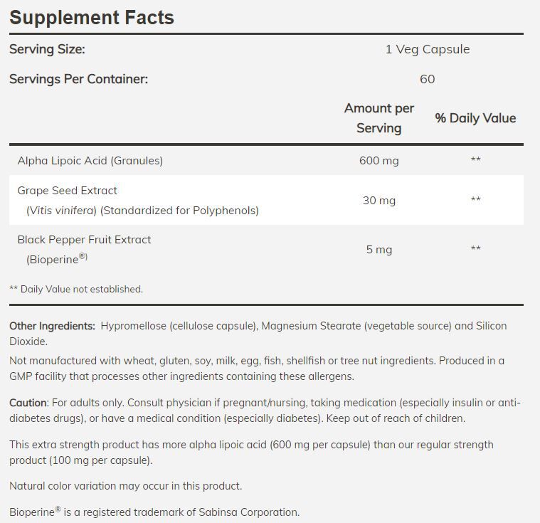 NOW Alpha Lipoic Acid