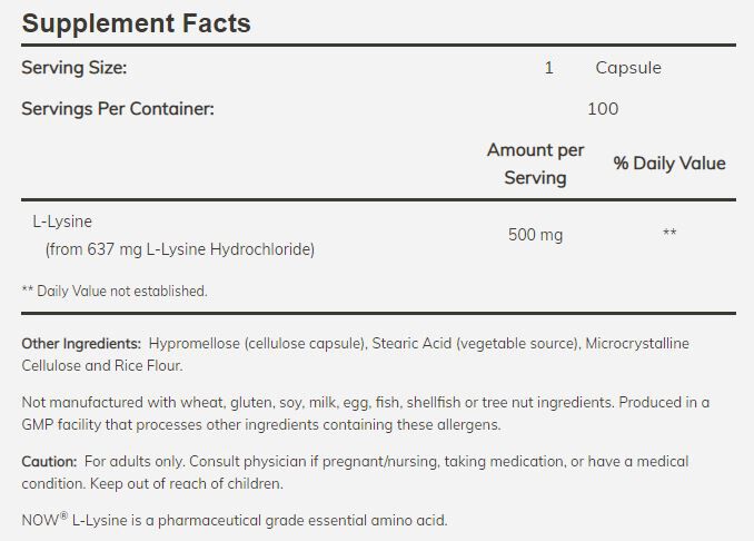 NOW L-Lysine