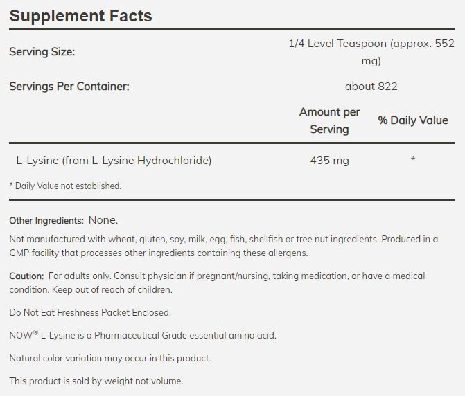 NOW L-Lysine