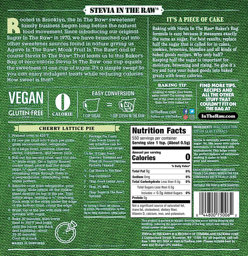 Cumberland Packing Stevia Extract in the Raw