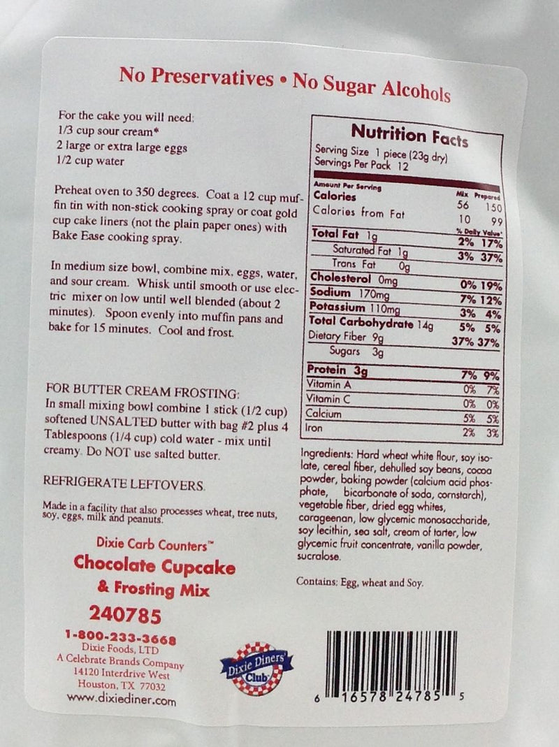 Dixie USA Carb Counters Cupcake & Frosting Mix