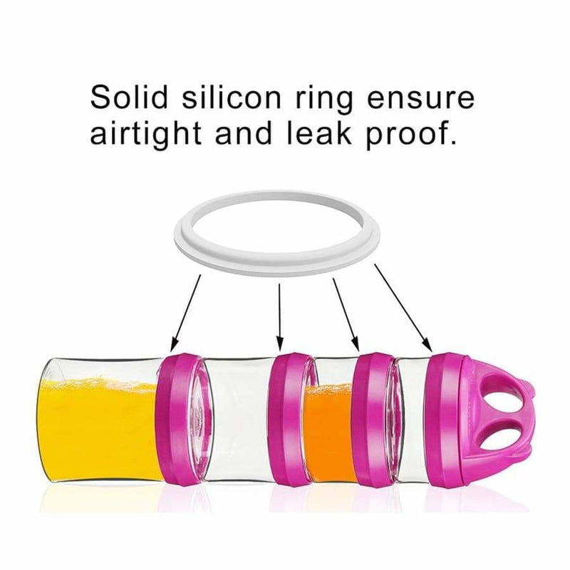 4 Compartment Twist Lock, Stackable, Leak-Proof, Food Storage, Snack Jars & Portion Control Lunch Box by BariatricPal 
