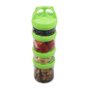 4 Compartment Twist Lock, Stackable, Leak-Proof, Food Storage, Snack Jars & Portion Control Lunch Box by BariatricPal 