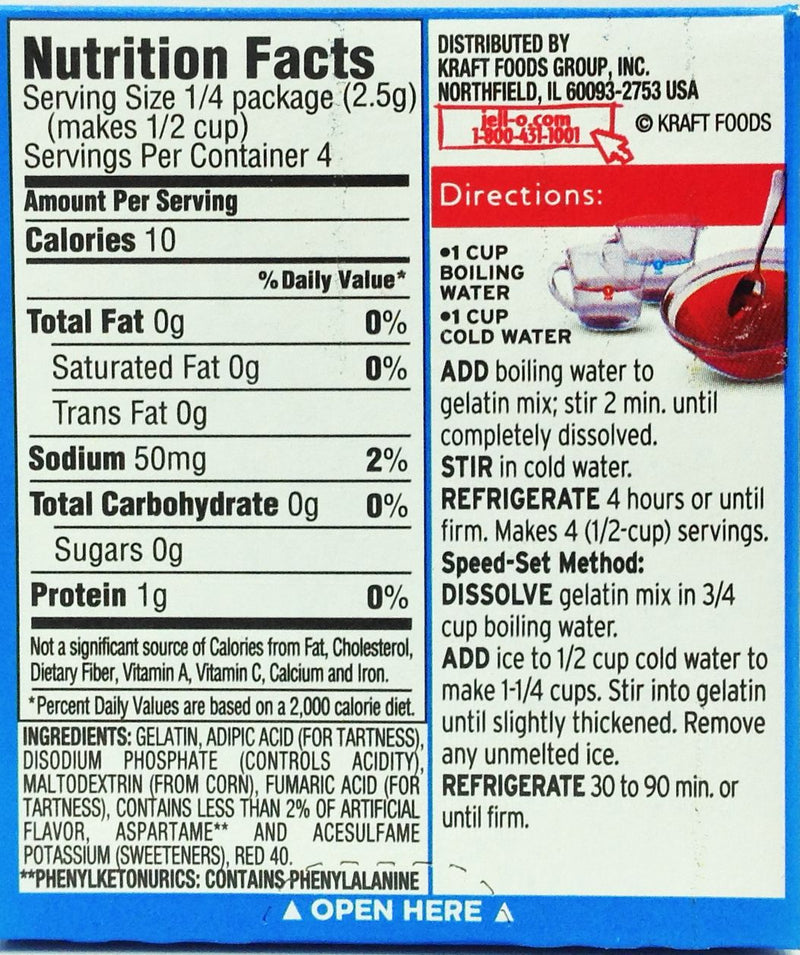 Jell-O Sugar-Free Instant Gelatin