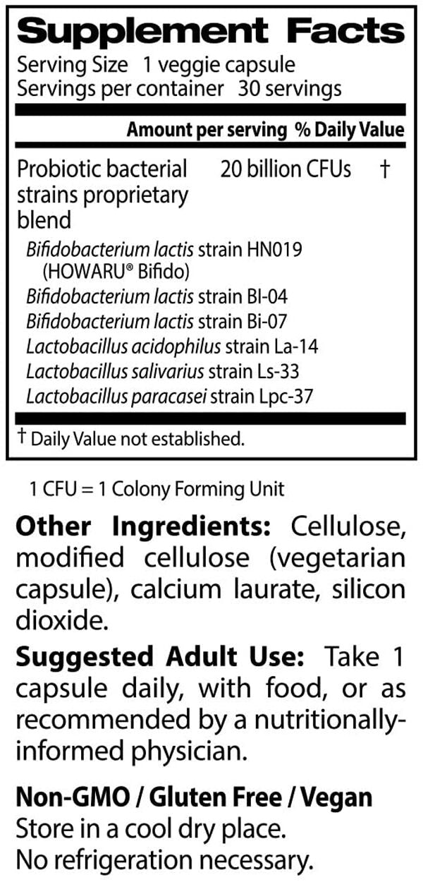 Doctor's Best Digestive Probiotic, 20 Billion CFU 30 veggie capsules 