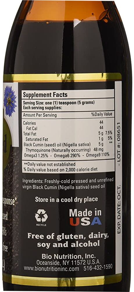 Bio Nutrition Inc Black Seed Oil 16 fl oz 