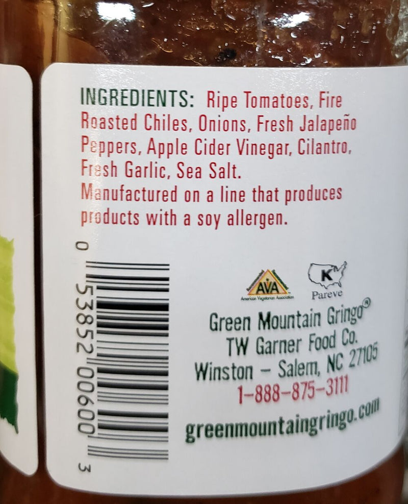 Green Mountain Gringo Roasted Chile Pepper Salsa 16 oz. 