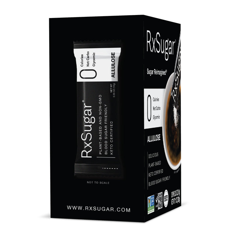 RxSugar 30 Stick Pack Carton (30 Servings) - 0 Calories. 0 Net Carbs. 0 Glycemic 