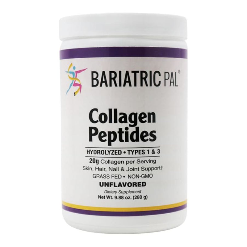 Unflavored & Unsweetened Collagen Peptides Powder (Hydrolyzed Type 1 & 3, Grass Fed) Skin, Hair, Nail & Joint Support by BariatricPal