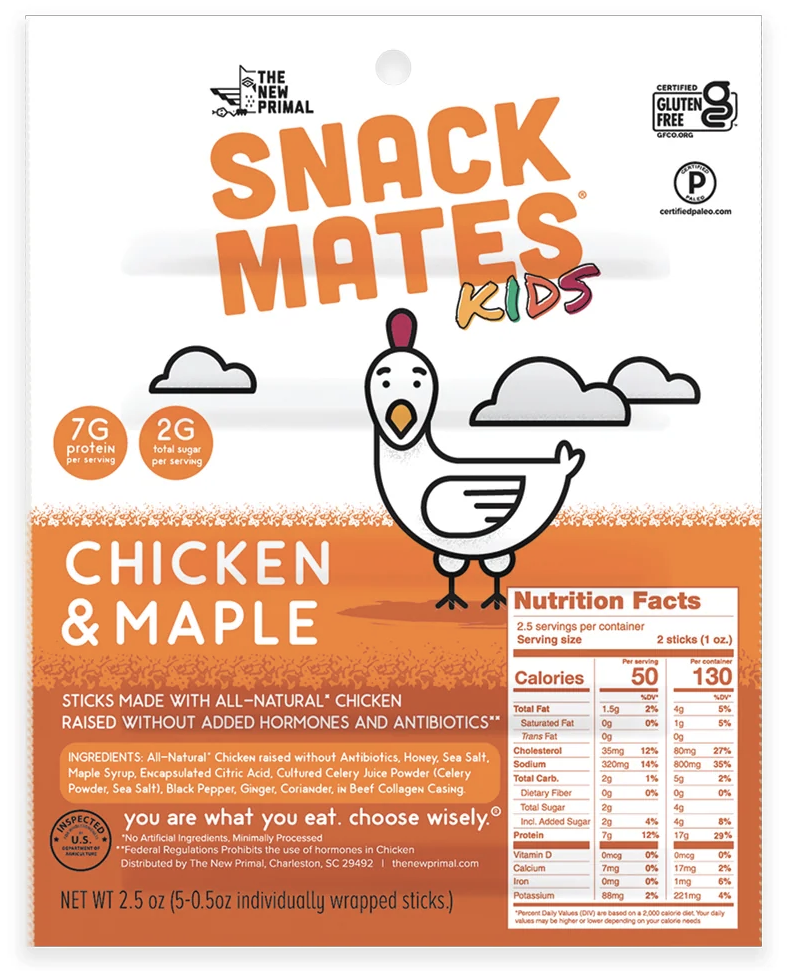 Snack Mates Meat Sticks (5 Mini Sticks) by The New Primal