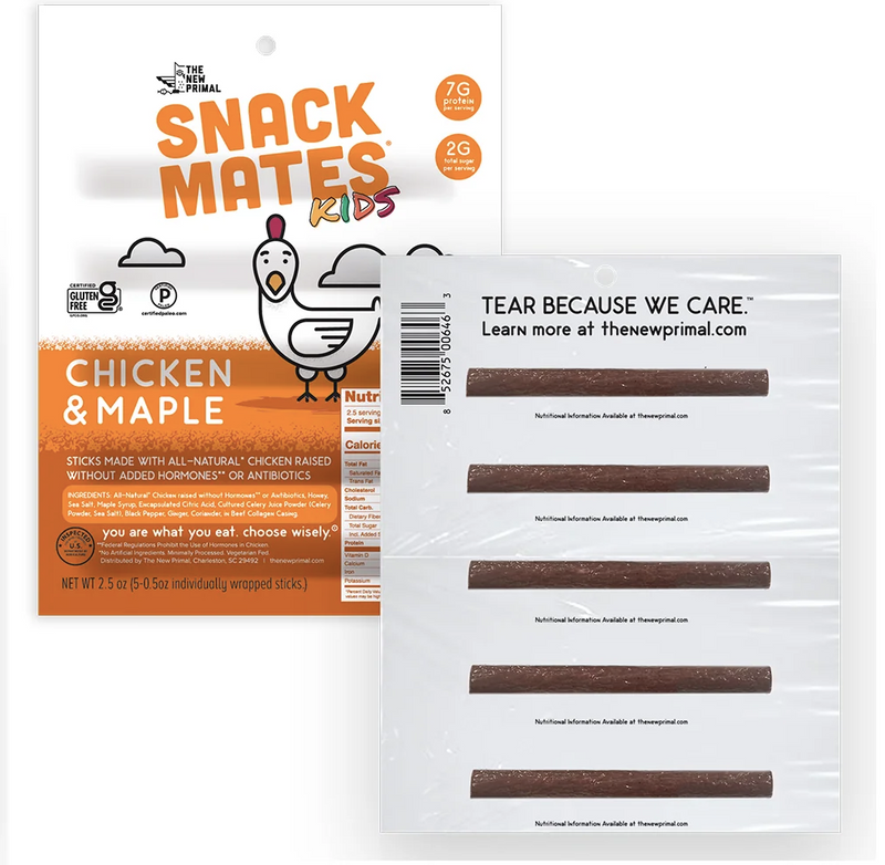 Snack Mates Meat Sticks (5 Mini Sticks) by The New Primal