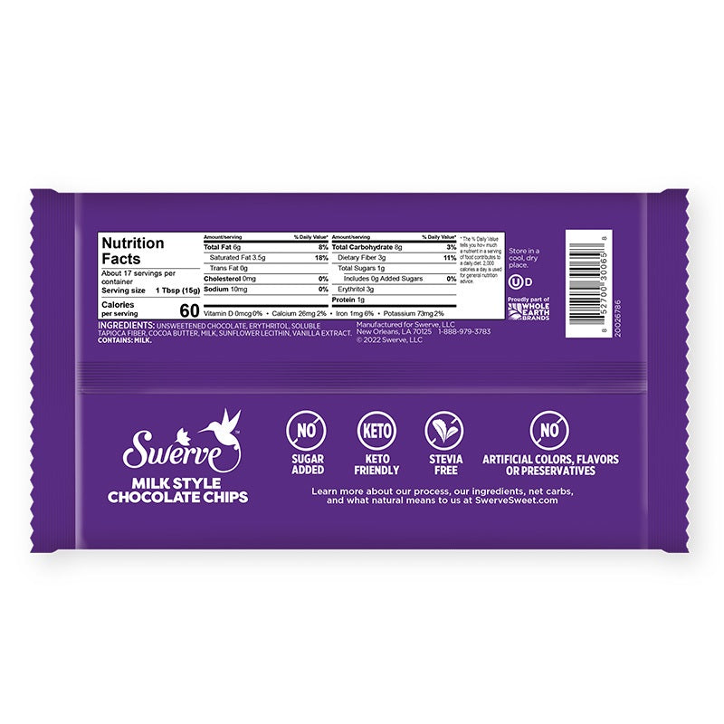 Swerve Keto Friendly Chocolate Chips 9 oz.