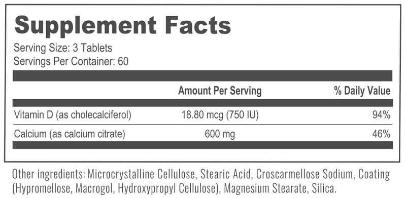 BariatricPal Easy Swallow Calcium Citrate (600mg) and D3 Coated Tablets - NEW!